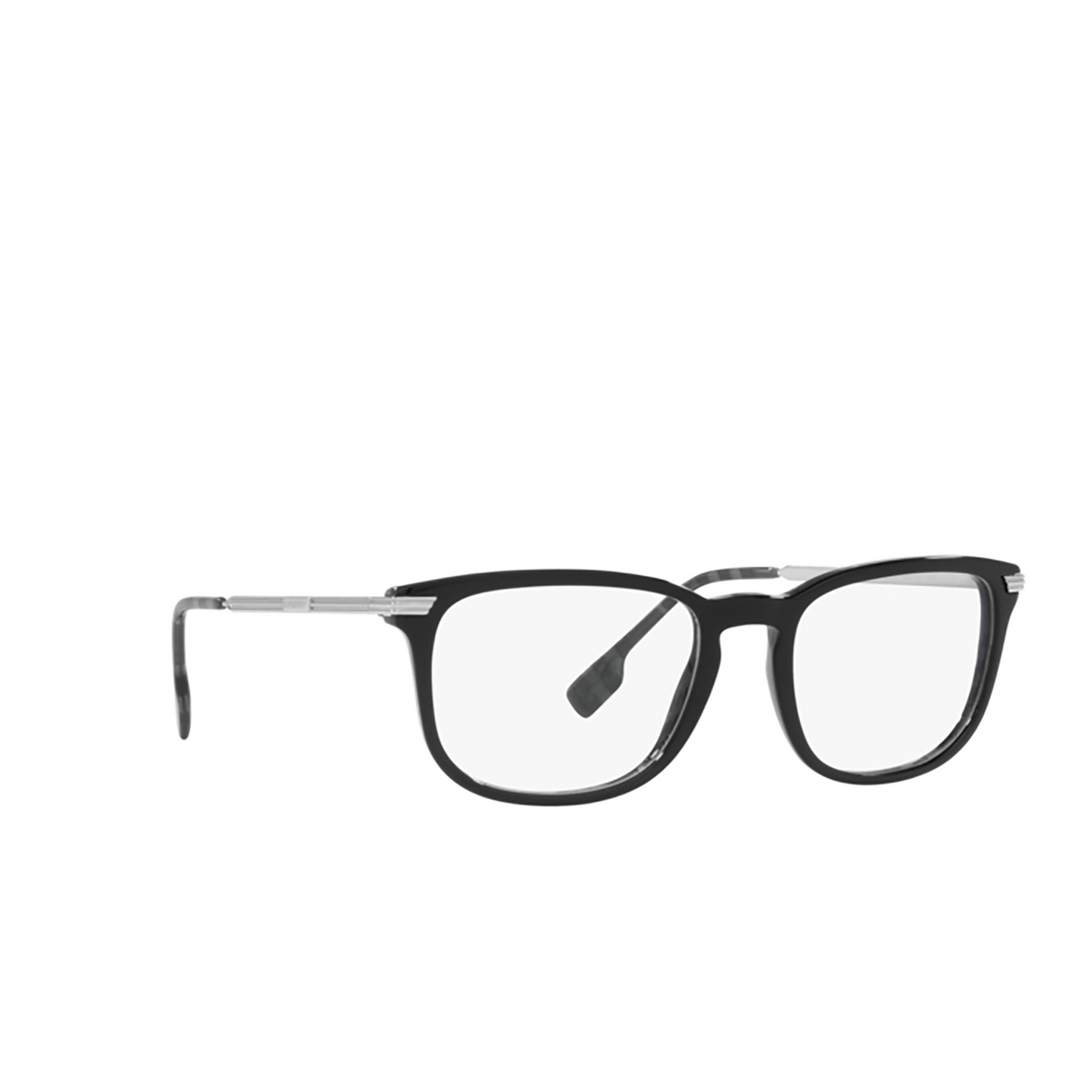 Burberry CEDRIC Eyeglasses 3829 Top Black On Charcoal Check - three-quarters view