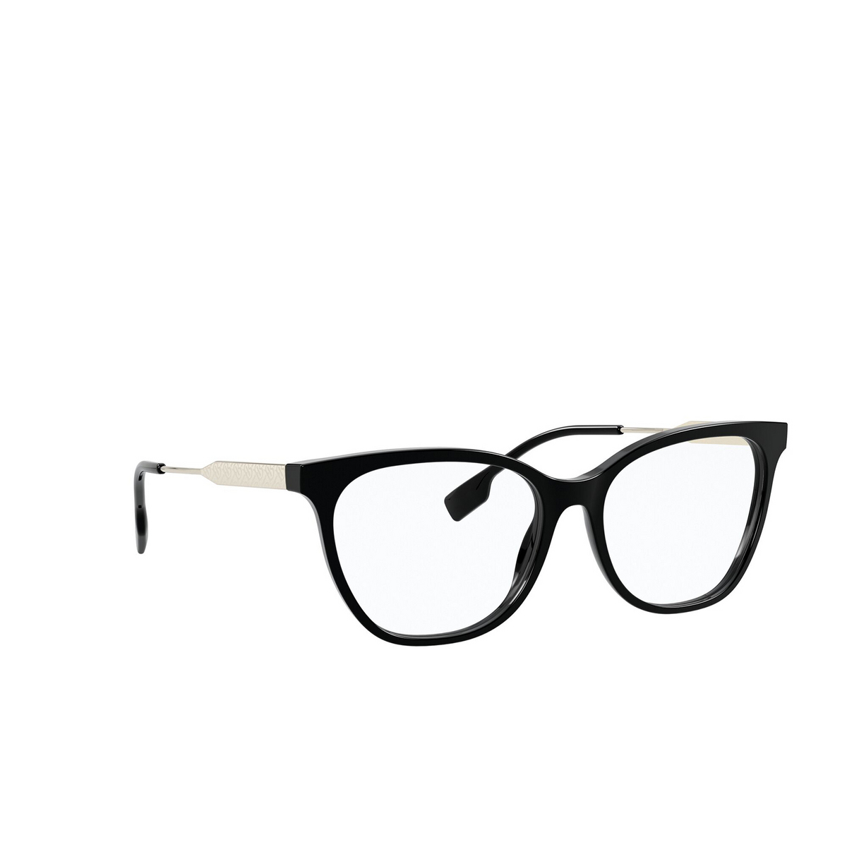 Burberry® Cat-eye Eyeglasses: Charlotte BE2333 color Black 3001 - three-quarters view.