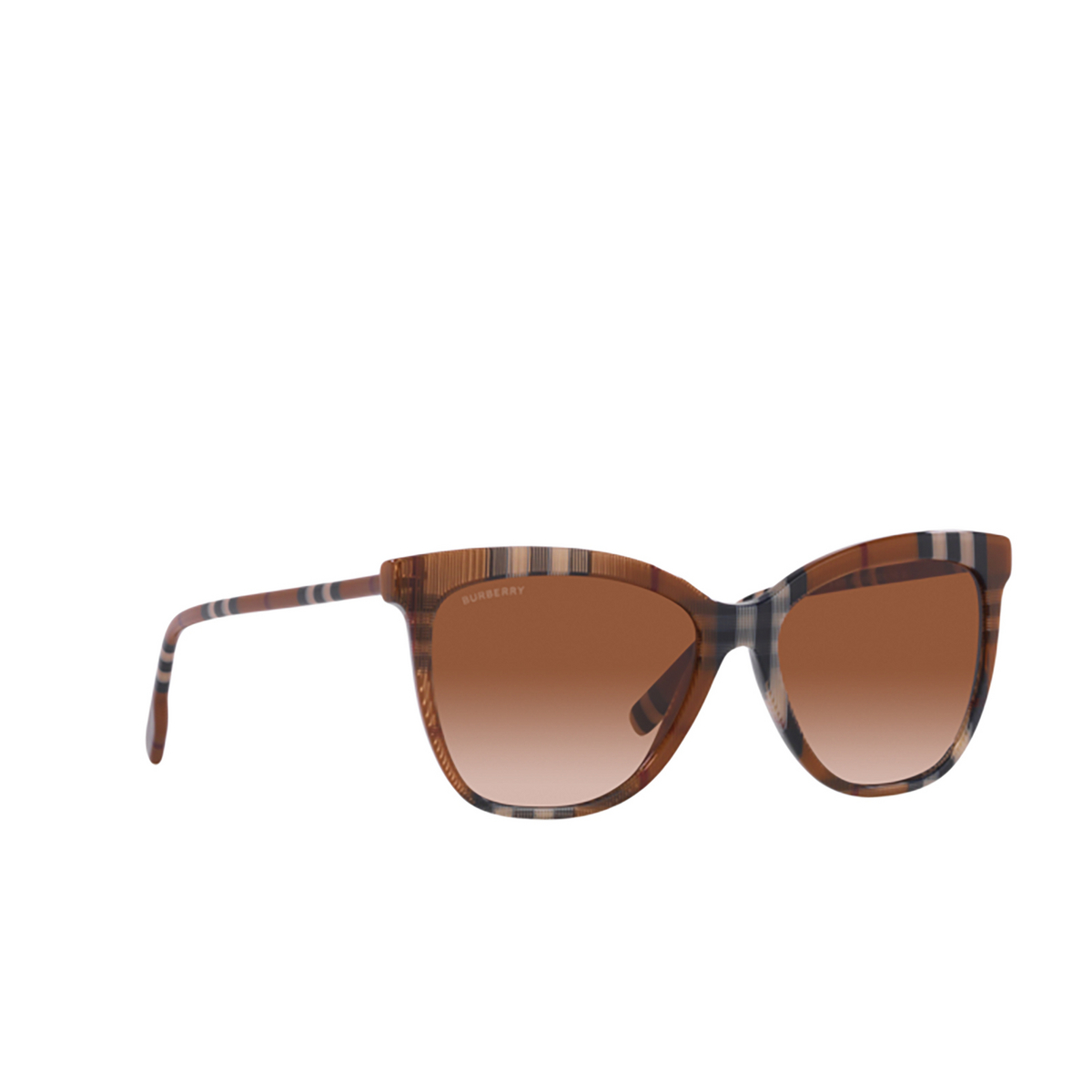 Burberry CLARE Sunglasses 400513 Check Brown - three-quarters view