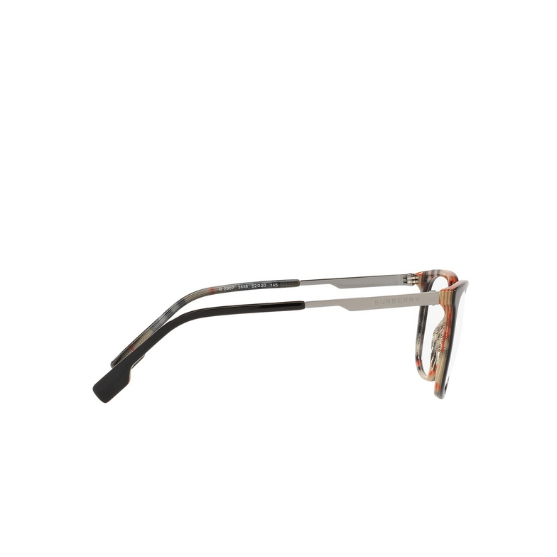 Burberry COMPTON Eyeglasses 3838 top black on vintage check - 3/4
