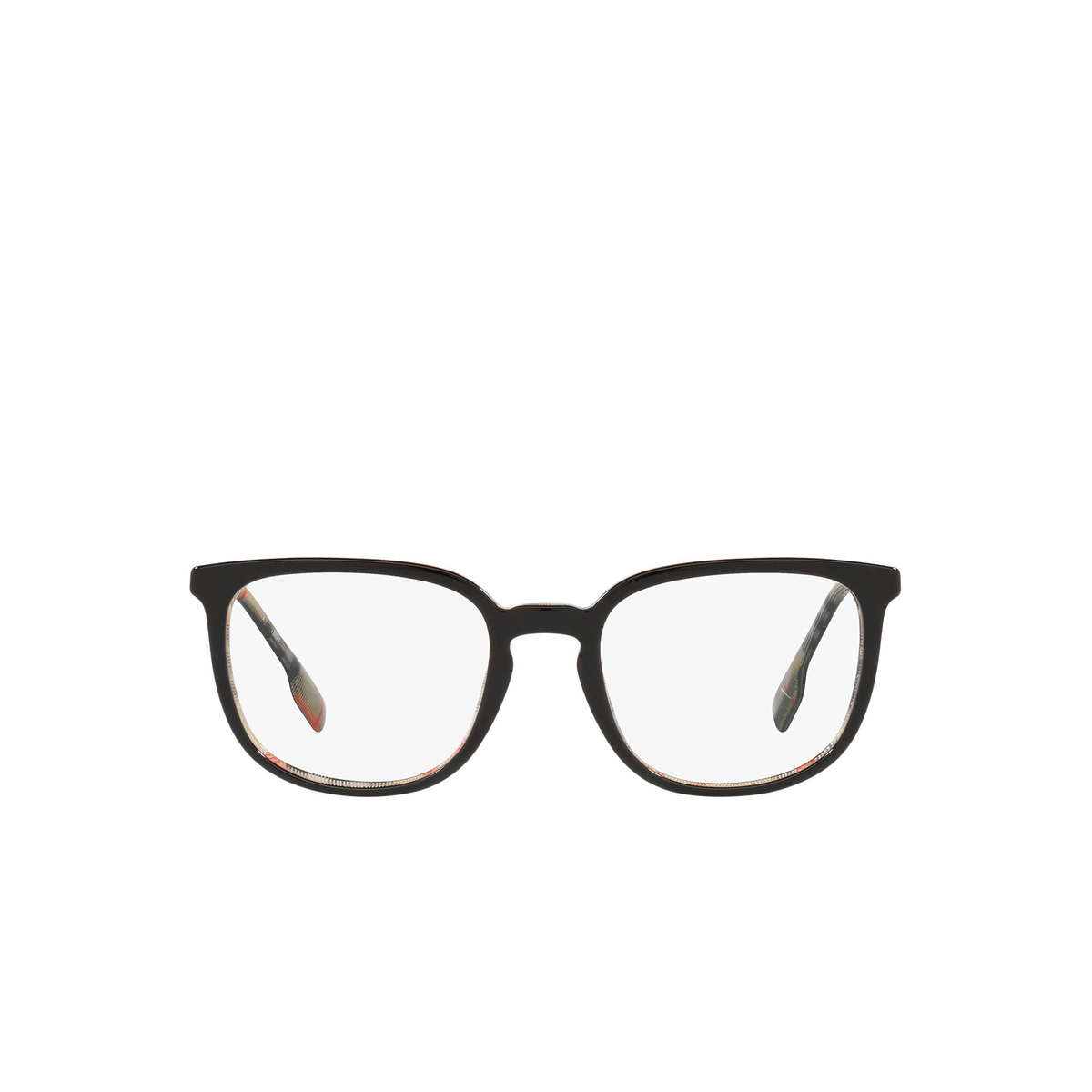 Burberry® Square Eyeglasses: Compton BE2307 color Top Black On Vintage Check 3838 - front view.