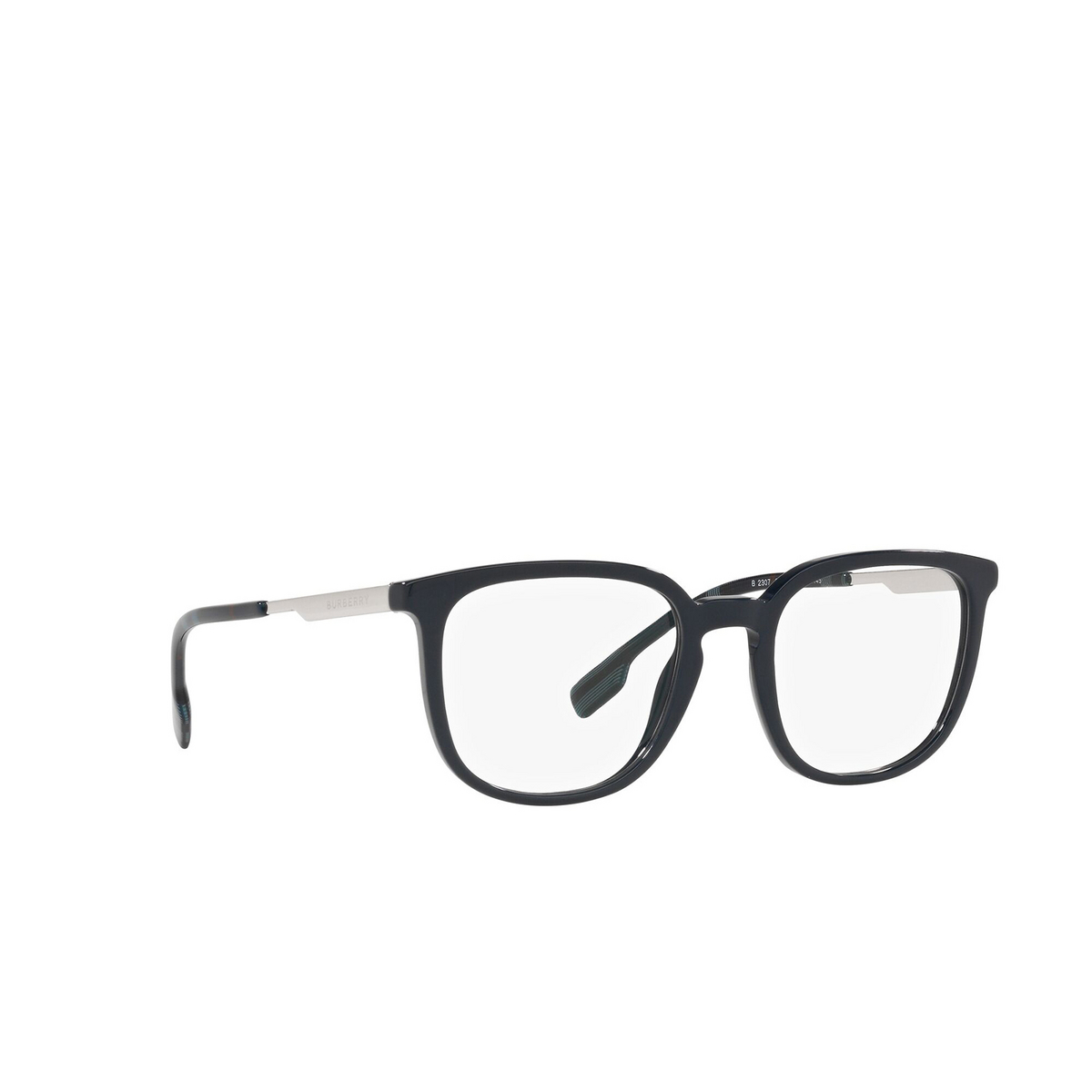 Burberry® Square Eyeglasses: Compton BE2307 color Blue 3961 - three-quarters view.