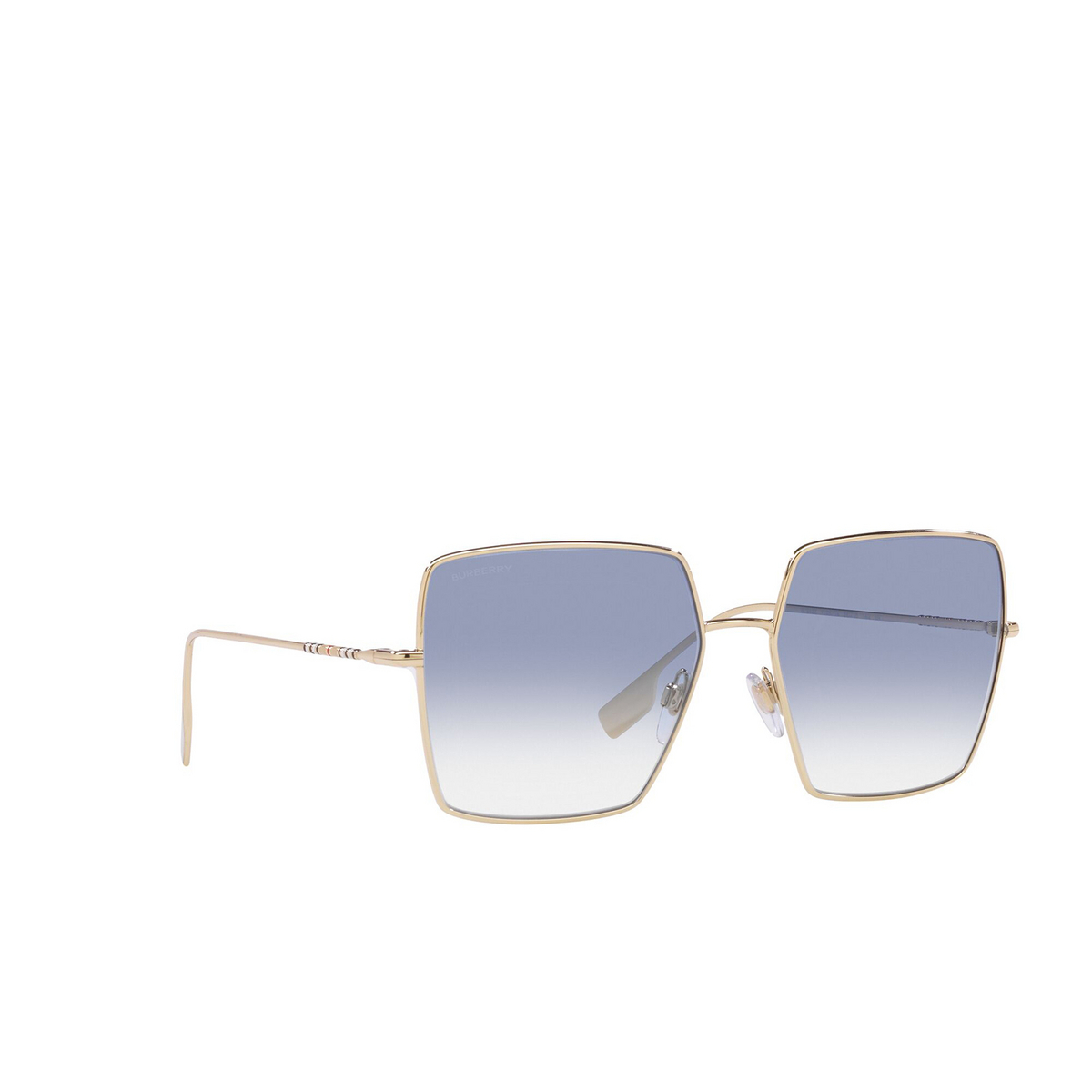 Burberry® Square Sunglasses: BE3133 Daphne color 110919 Light Gold - three-quarters view