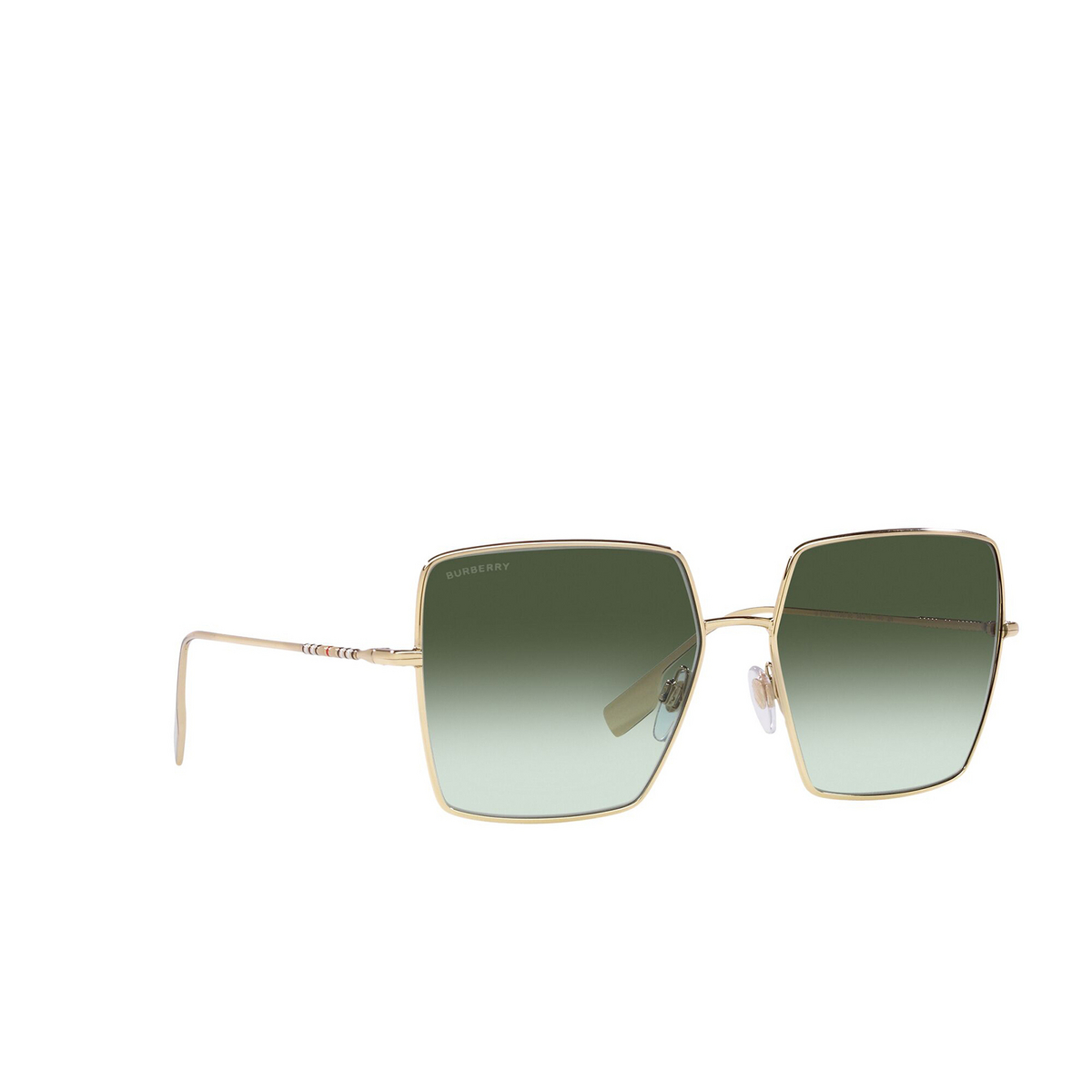 Burberry® Square Sunglasses: BE3133 Daphne color 11098E Light Gold - three-quarters view