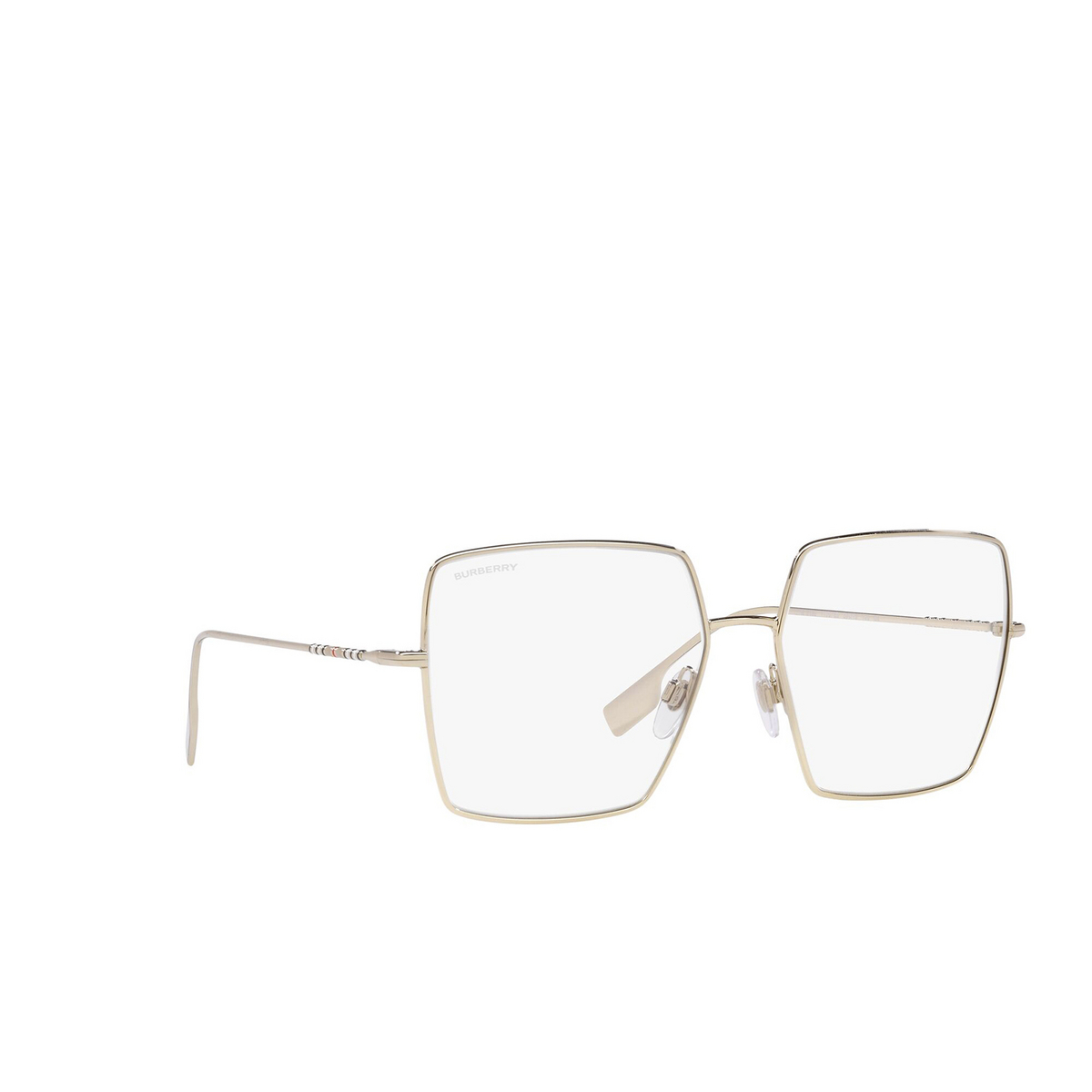 Burberry® Square Sunglasses: BE3133 Daphne color 1109SB Light Gold - three-quarters view
