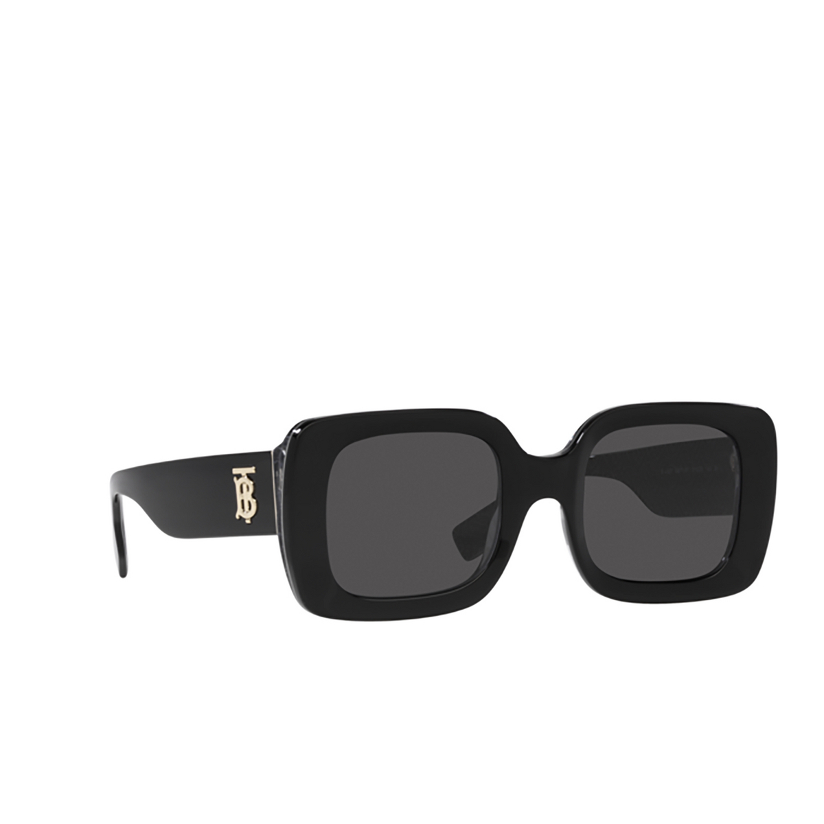 Burberry DELILAH Sunglasses 397787 Black / Print Tb / Crystal - three-quarters view