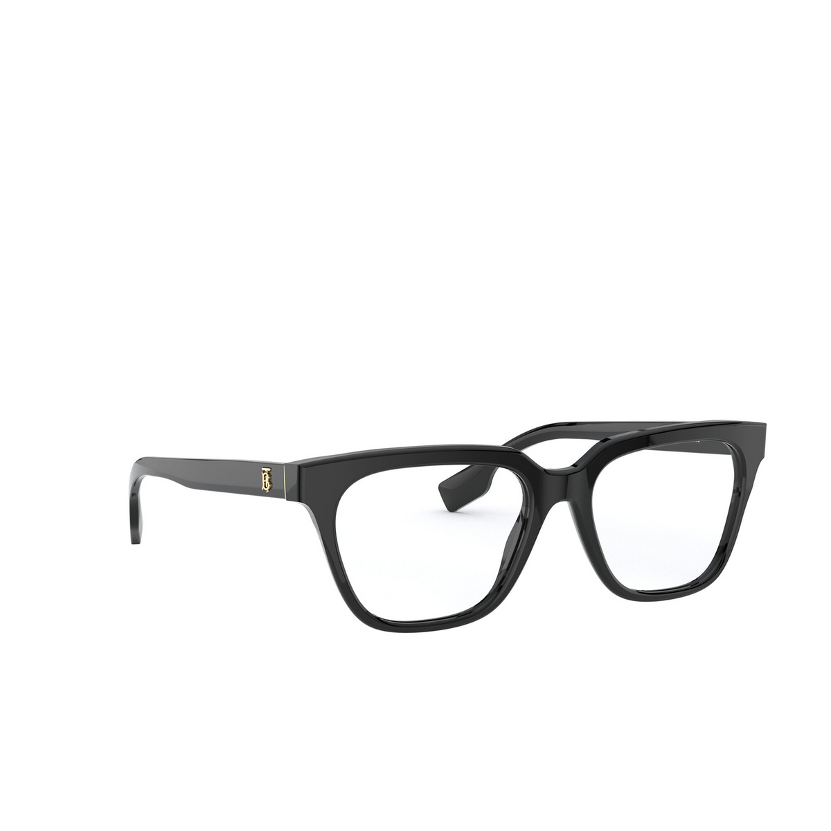 Burberry® Square Eyeglasses: Dorien BE2324 color Black 3001 - three-quarters view.