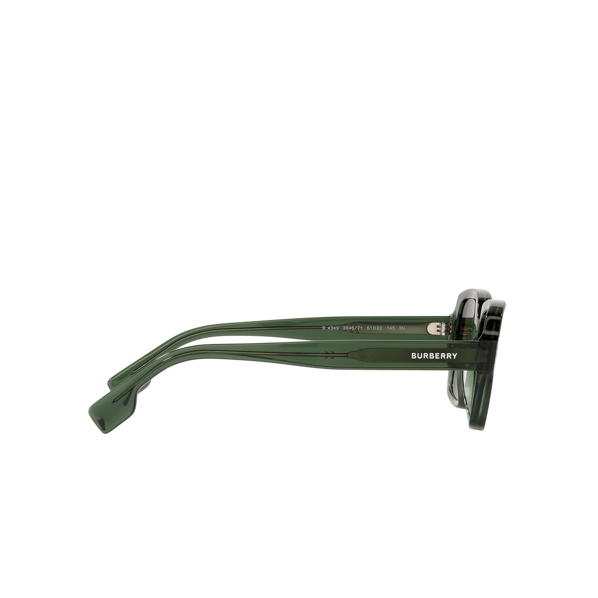 Burberry® Rectangle Sunglasses: Eldon BE4349 color Green 394671 - product thumbnail 3/3.