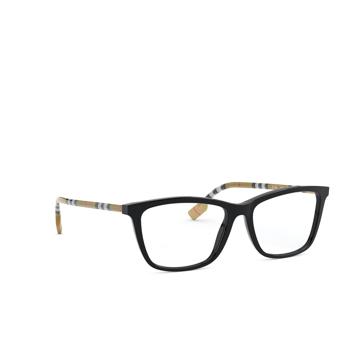 Burberry® Square Eyeglasses: Emerson BE2326 color Black 3853 - three-quarters view.