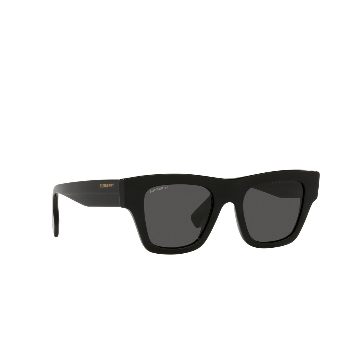 Burberry® Square Sunglasses: BE4360 Ernest color 399387 Black - three-quarters view