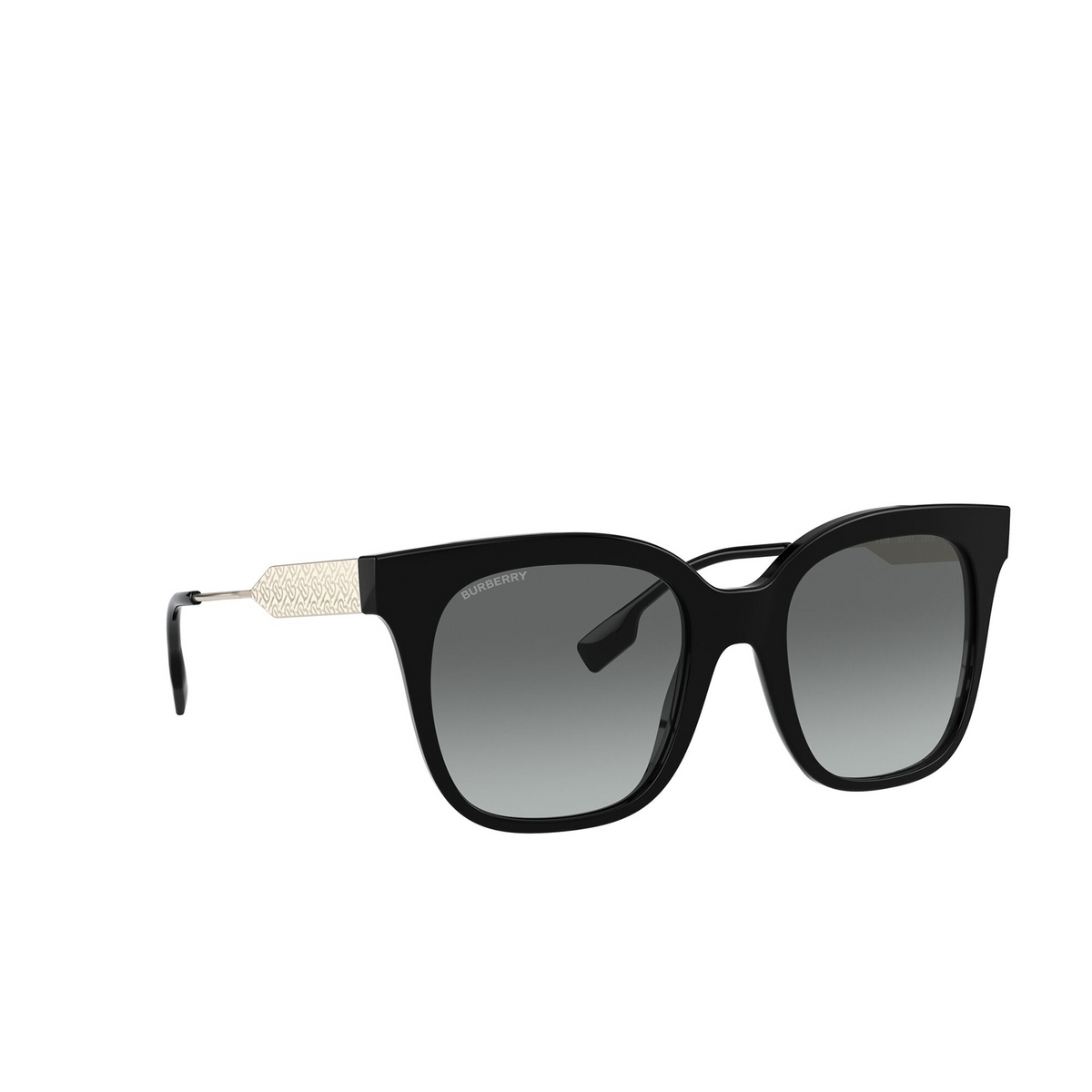 Burberry EVELYN Sunglasses 300111 Black - three-quarters view
