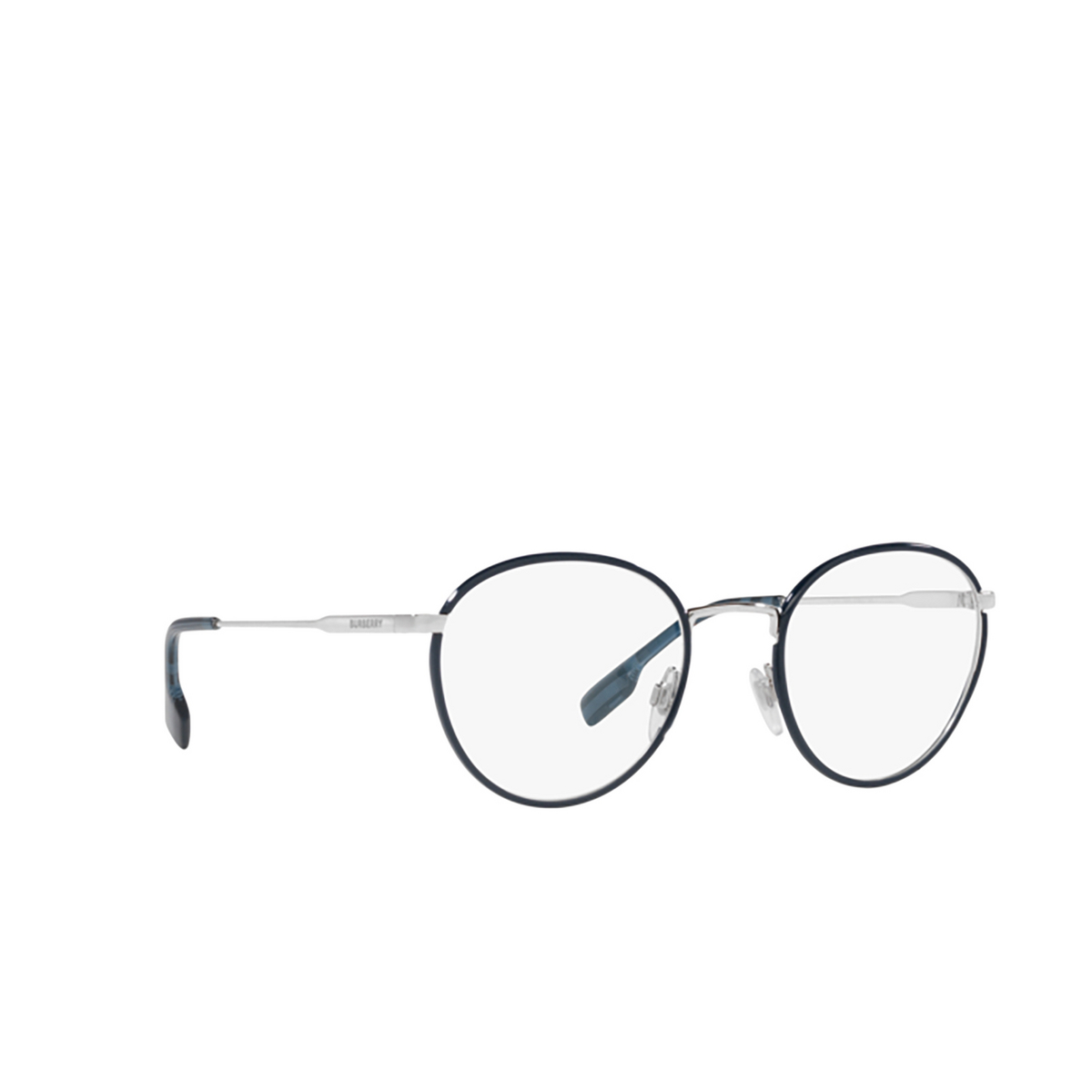 Burberry HUGO Eyeglasses 1005 Silver / Blue - three-quarters view