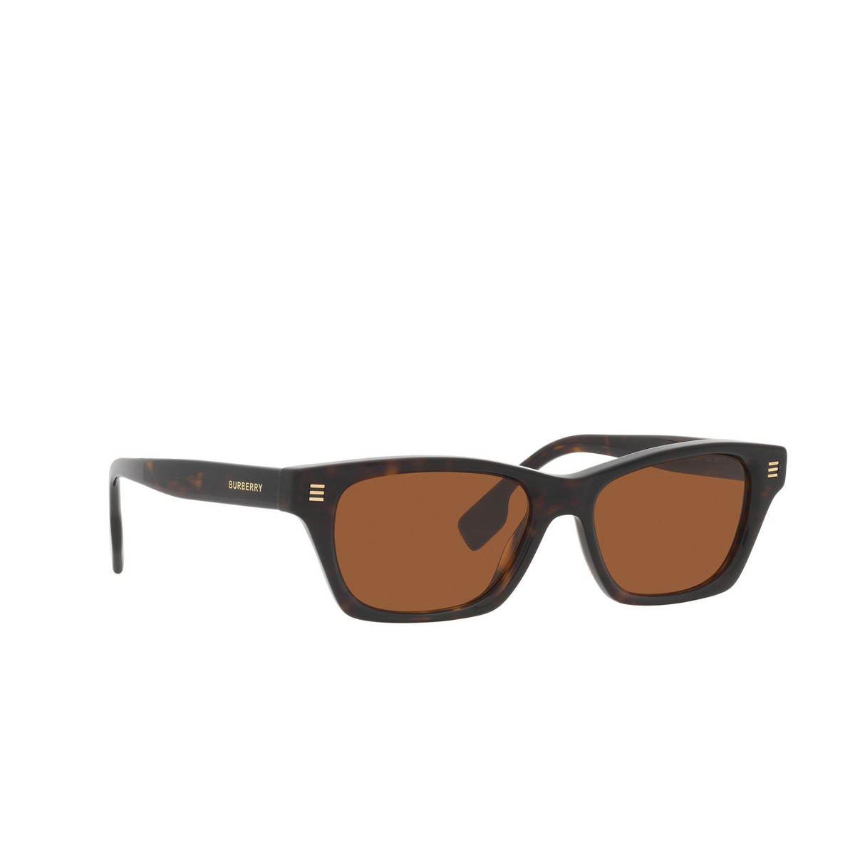 Burberry® Rectangle Sunglasses: Kennedy BE4357 color Dark Havana 300273 - three-quarters view.