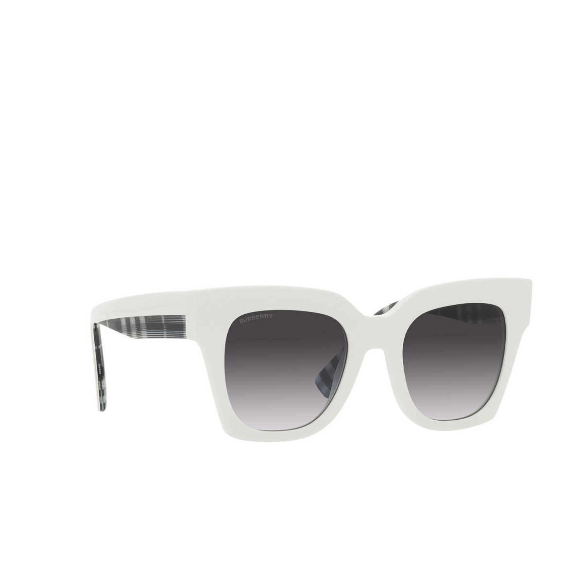 Burberry® Square Sunglasses: BE4364 Kitty color 39958G White - three-quarters view