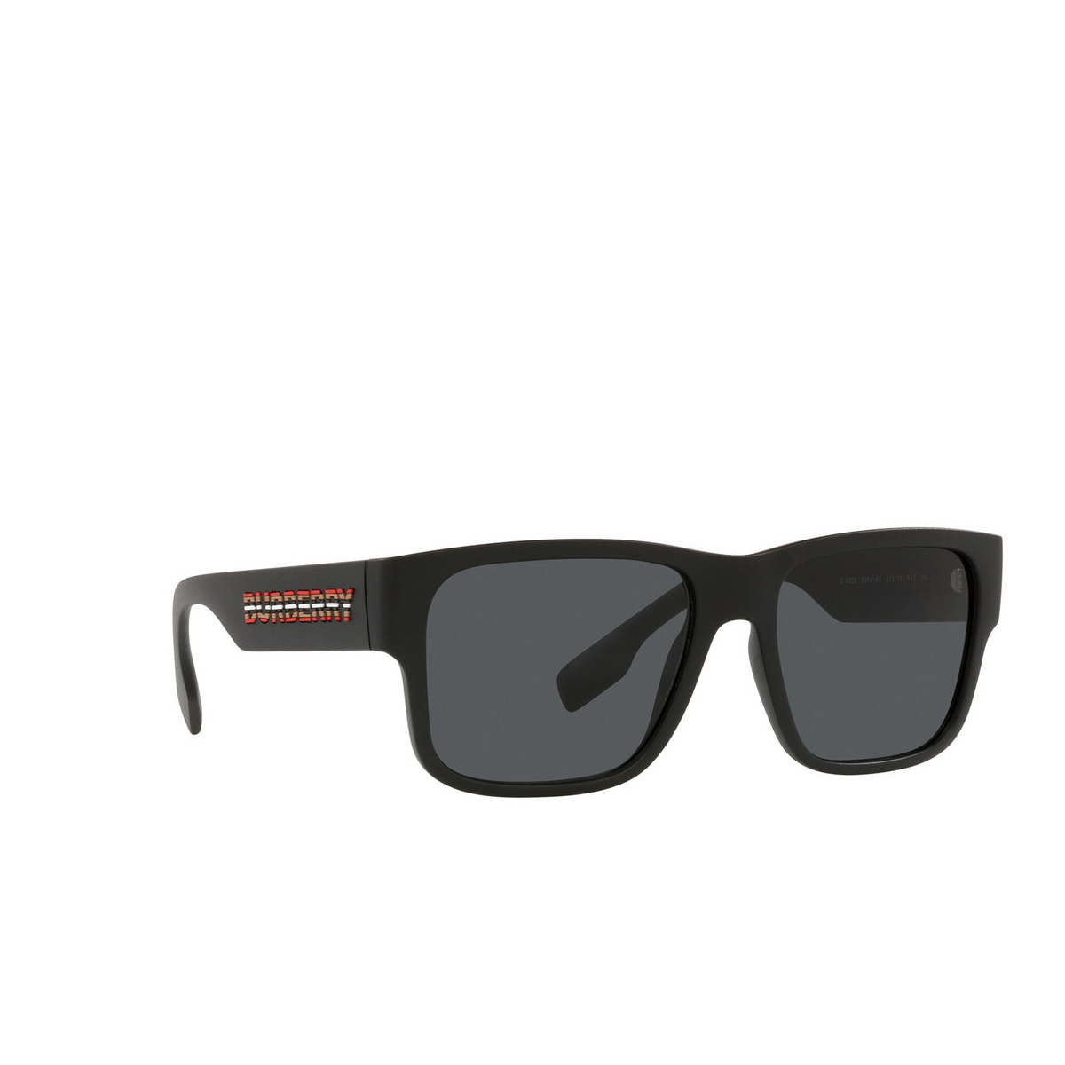 Burberry® Square Sunglasses: BE4358 Knight color 346487 Black - three-quarters view