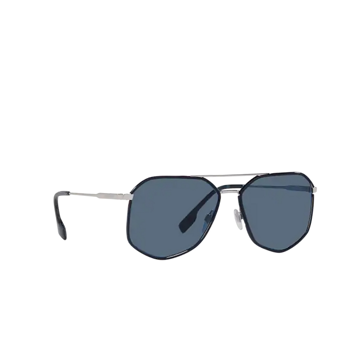 Burberry OZWALD Sunglasses 100580 Silver / Blue - three-quarters view