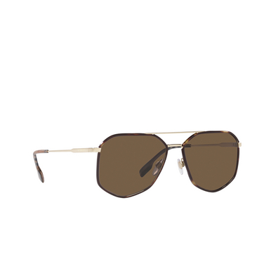 Burberry OZWALD Sunglasses 110973 light gold / dark havana - three-quarters view