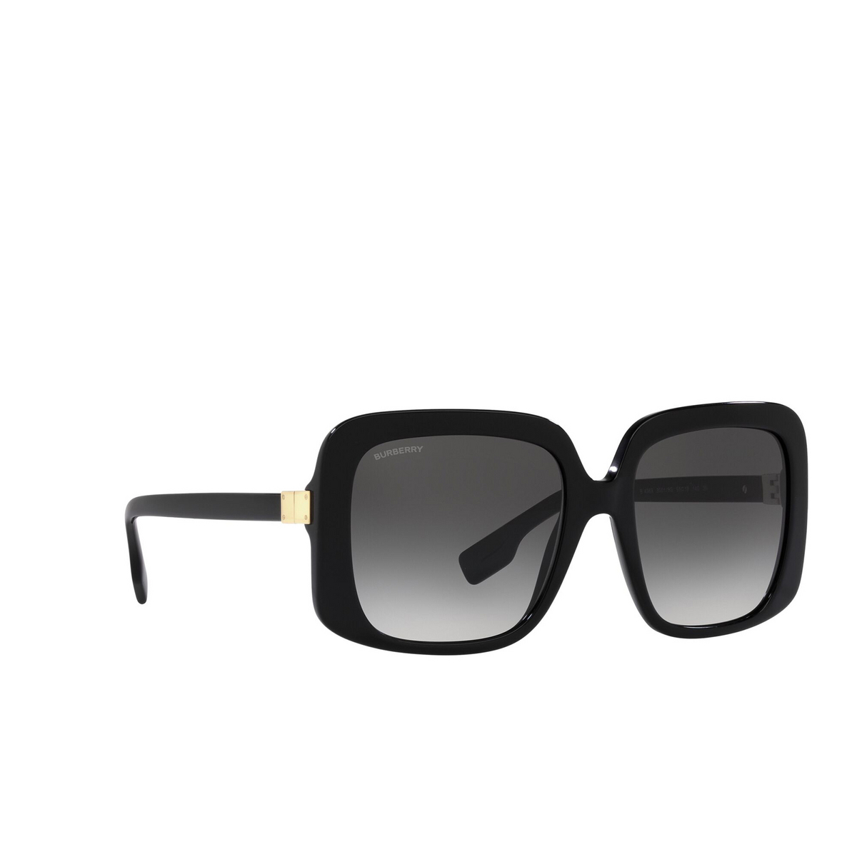 Burberry® Square Sunglasses: BE4363 Penelope color 30018G Black - three-quarters view