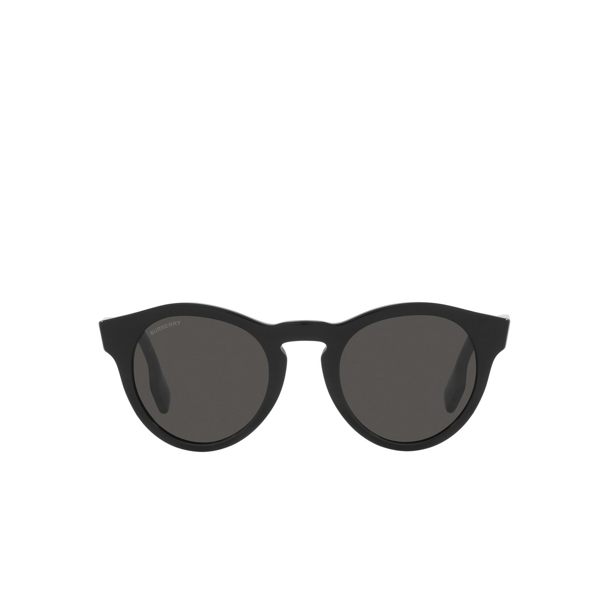 Burberry® Round Sunglasses: Reid BE4359 color Black 399687 - front view.