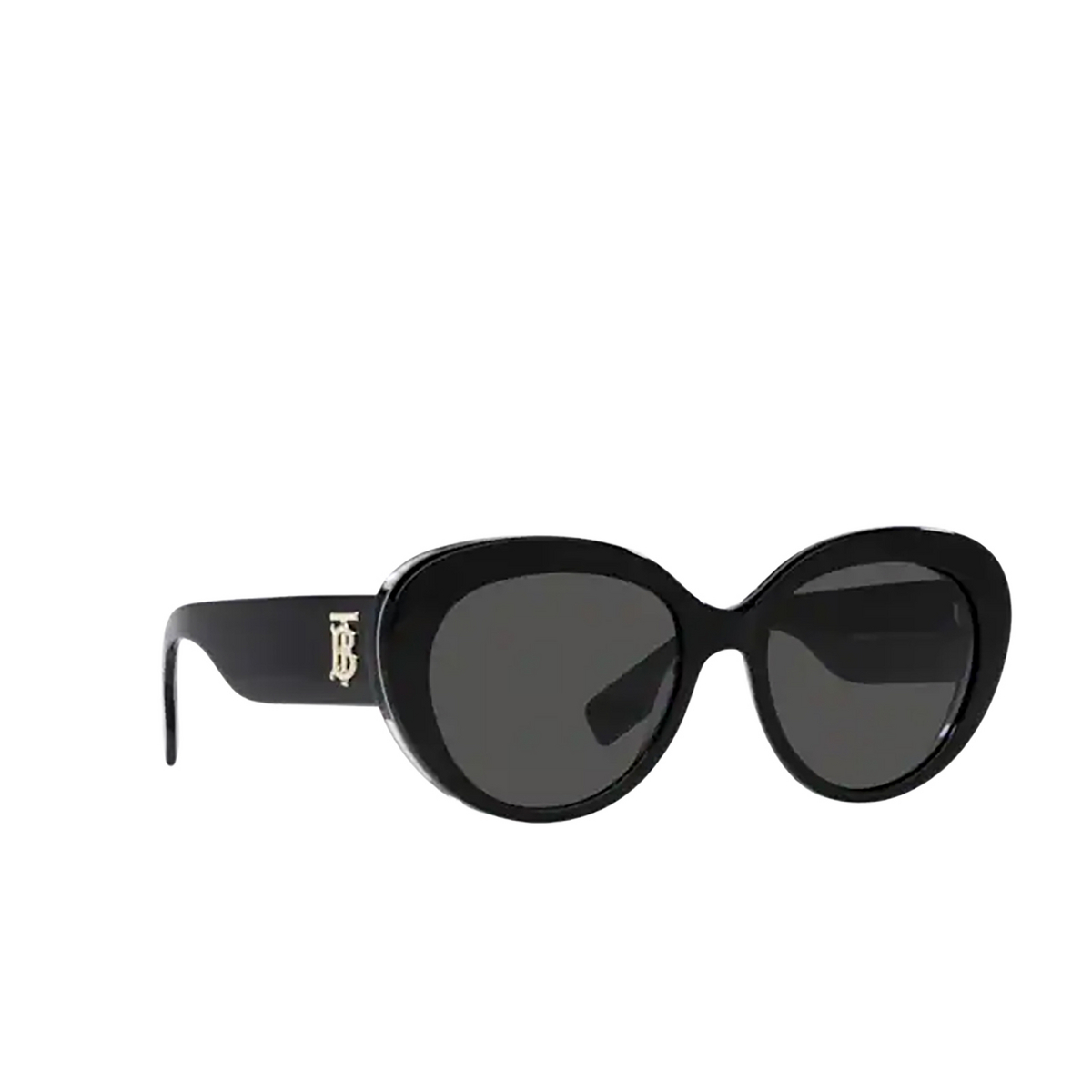 Burberry ROSE Sunglasses 397787 Black / Print Tb / Crystal - three-quarters view