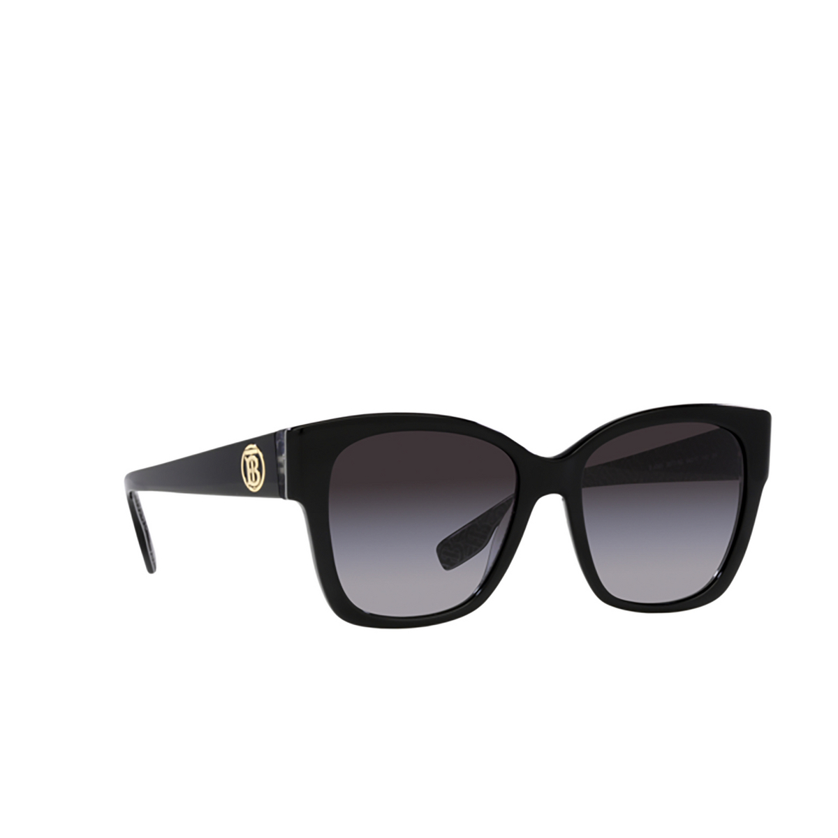 Burberry RUTH Sunglasses 39778G Black / Print Tb / Crystal - three-quarters view