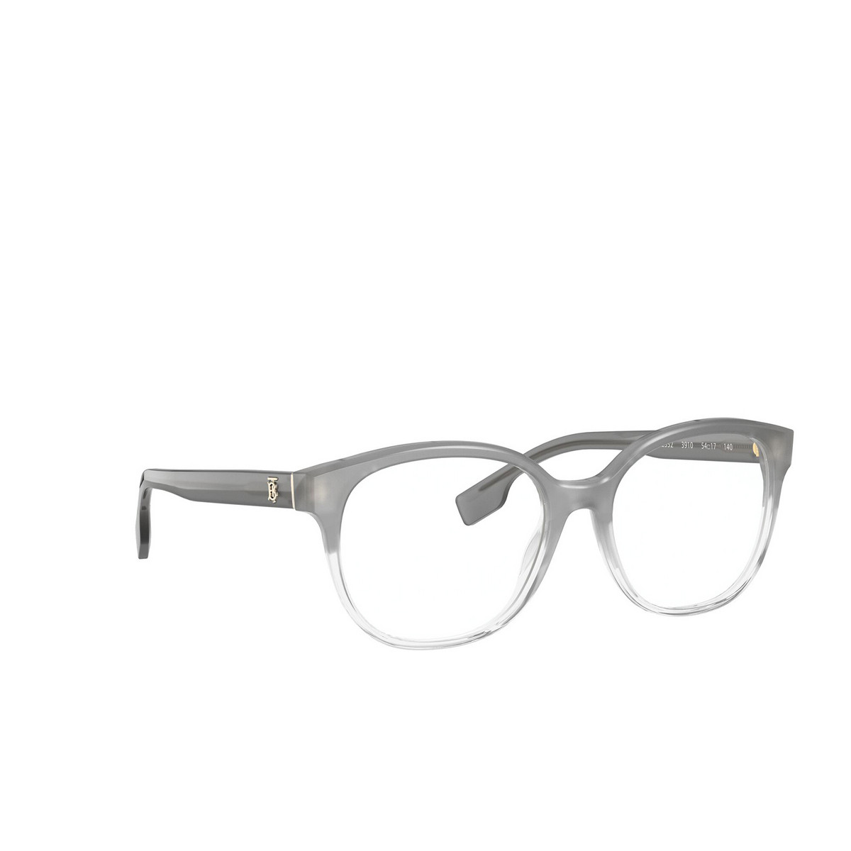 Burberry® Square Eyeglasses: Scarlet BE2332 color Grey 3910 - three-quarters view.