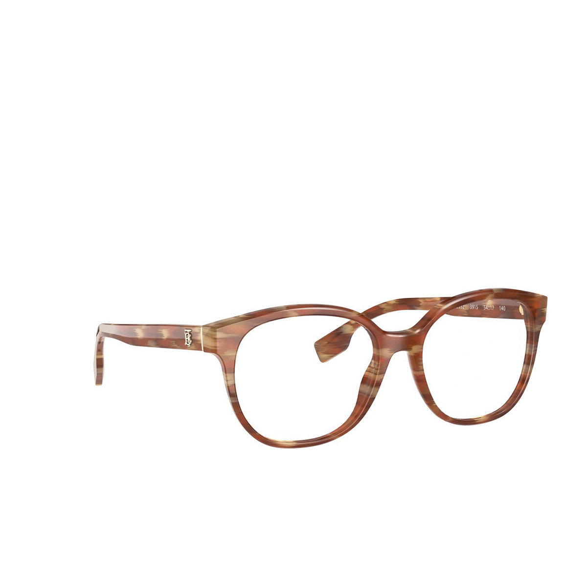 Burberry® Square Eyeglasses: Scarlet BE2332 color Spotted Brown 3915 - three-quarters view.