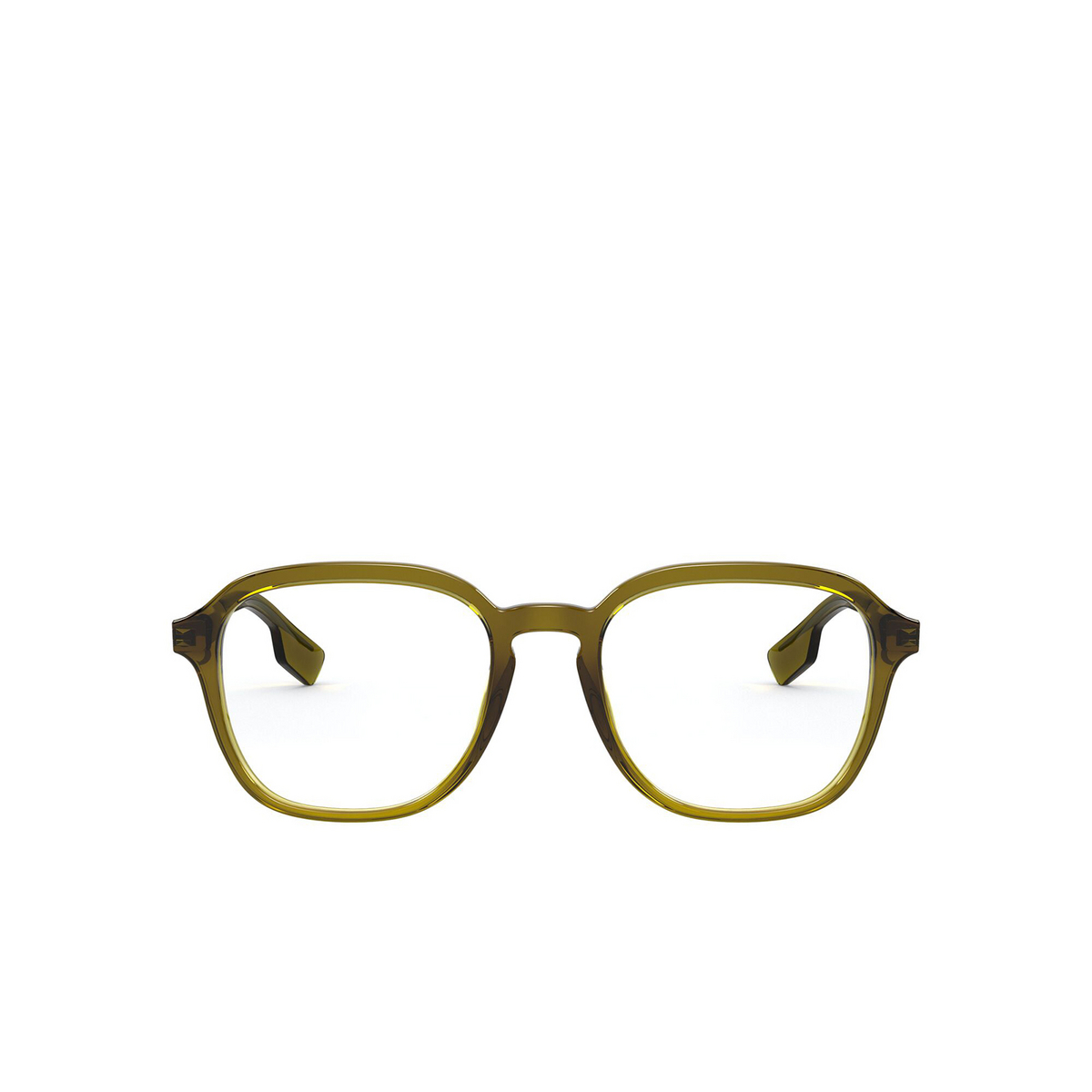 Burberry® Square Eyeglasses: Theodore BE2327 color Transparent Olive 3356 - front view.
