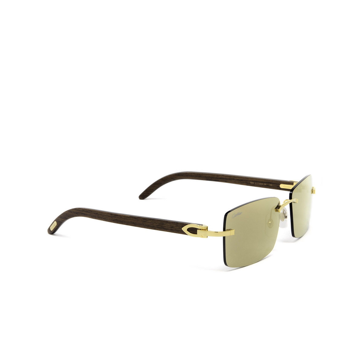 Cartier CT0012RS Sunglasses 001 Gold - three-quarters view