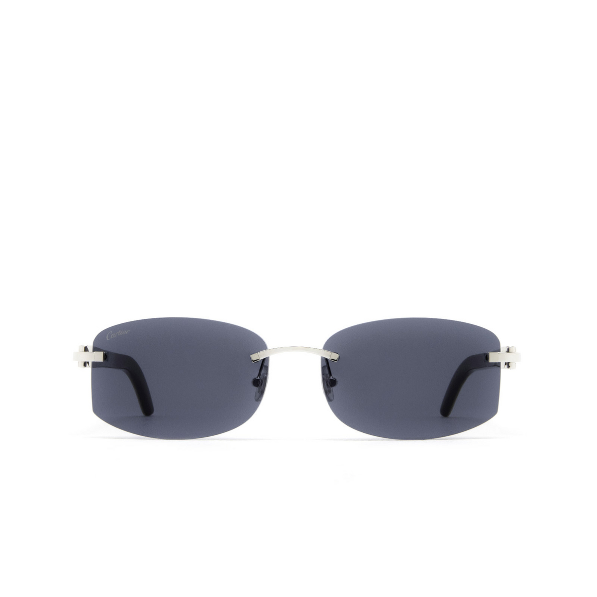 Cartier® Rectangle Sunglasses: CT0031RS color Silver 002 - front view.