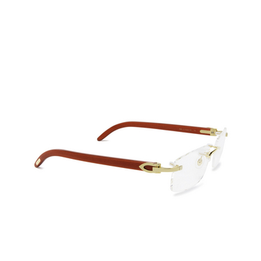 Cartier CT0052O Korrektionsbrillen 006 gold & red - Dreiviertelansicht