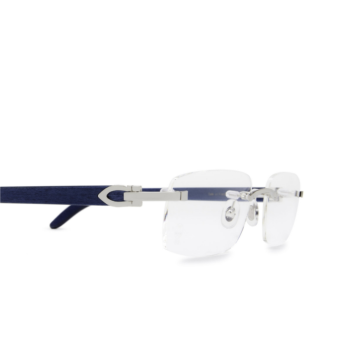 Cartier CT0052O Eyeglasses 007 Platinum & Blue - 3/4