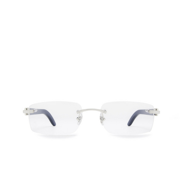 Occhiali da vista Cartier CT0052O 007 platinum & blue - frontale