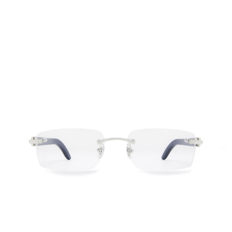 Gafas graduadas Cartier CT0052O 007 platinum & blue - 1/4