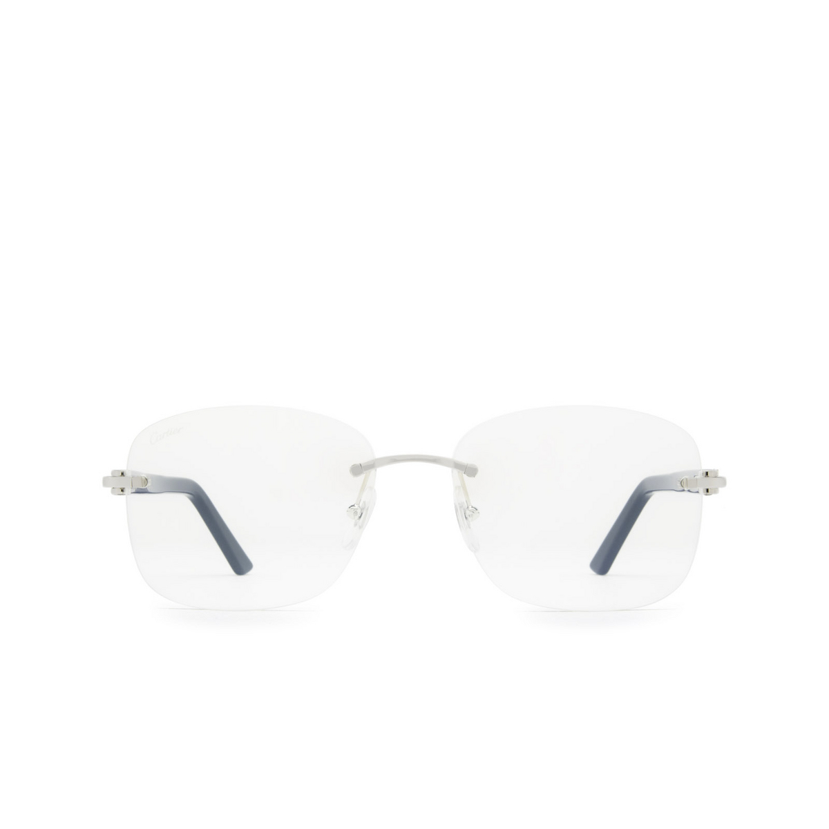 Cartier® Rectangle Sunglasses: CT0227S color Silver 006 - front view.