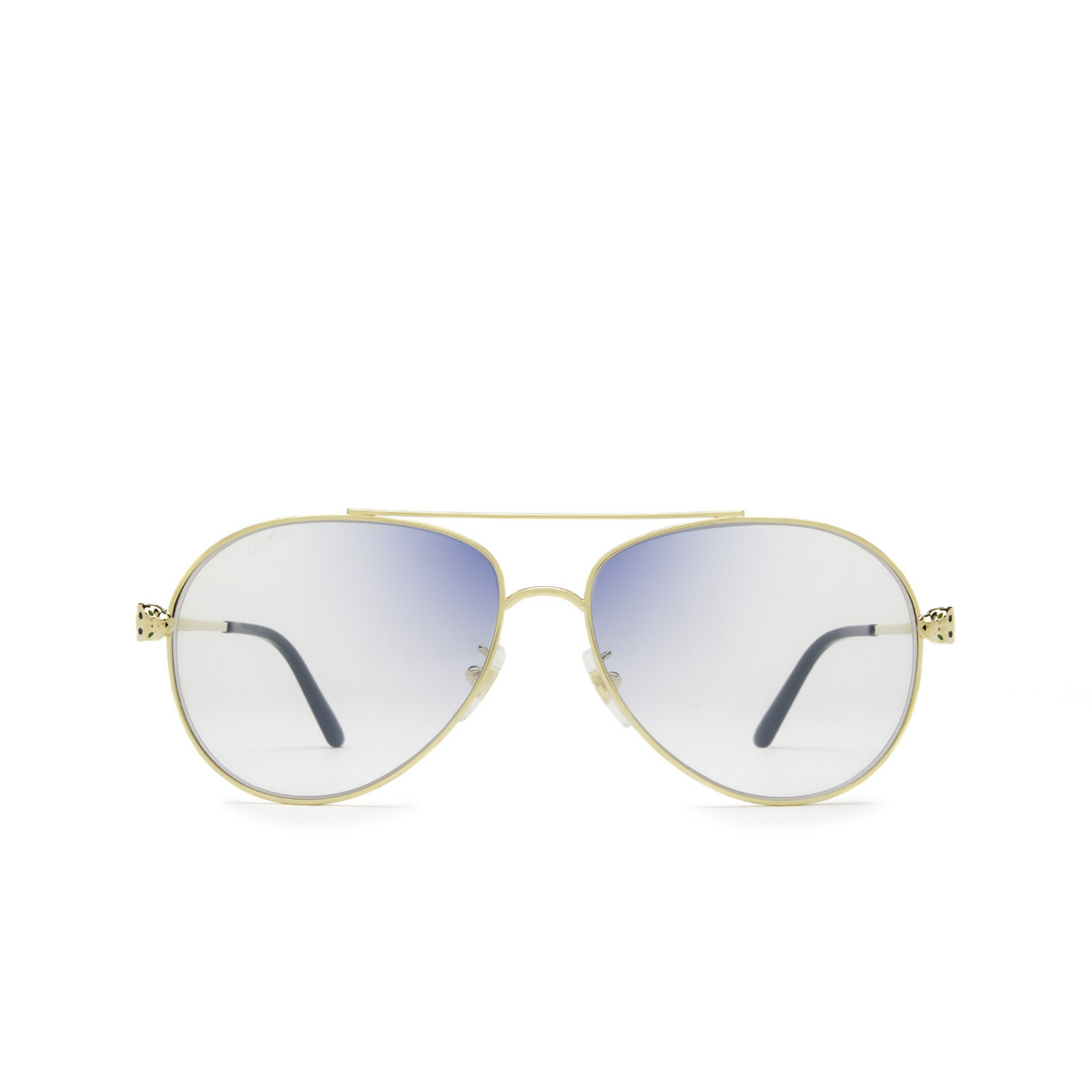 Cartier® Aviator Sunglasses: CT0233S color Gold 005 - front view.