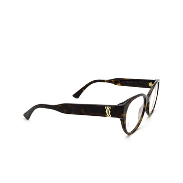 Cartier CT0315O Korrektionsbrillen 002 havana - Dreiviertelansicht