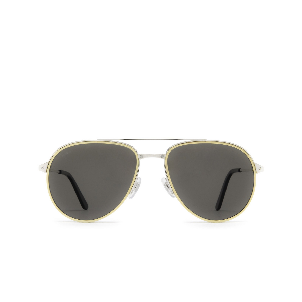 Cartier® Aviator Sunglasses: CT0325S color Silver 005 - front view.