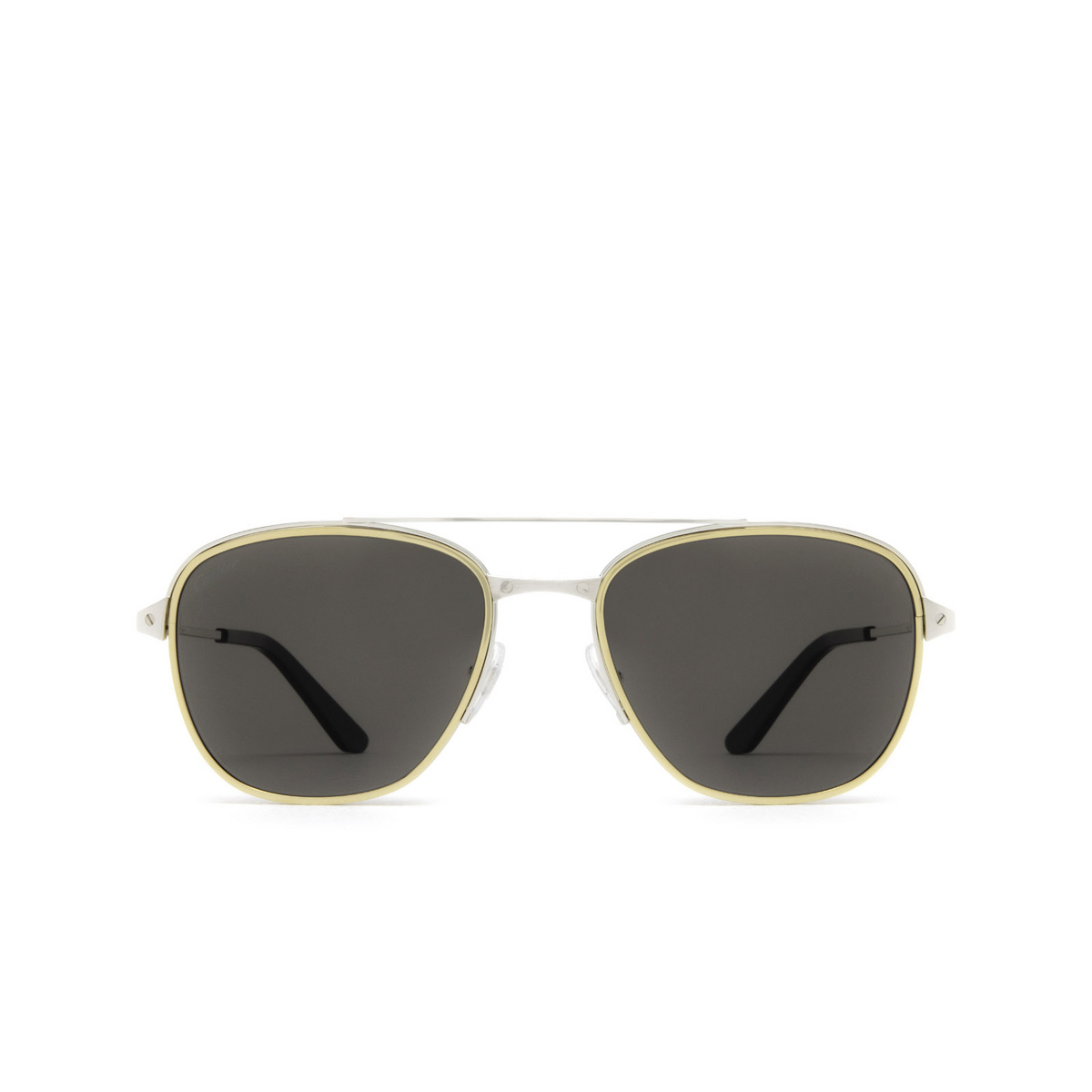 Cartier® Square Sunglasses: CT0326S color Silver 001 - front view.