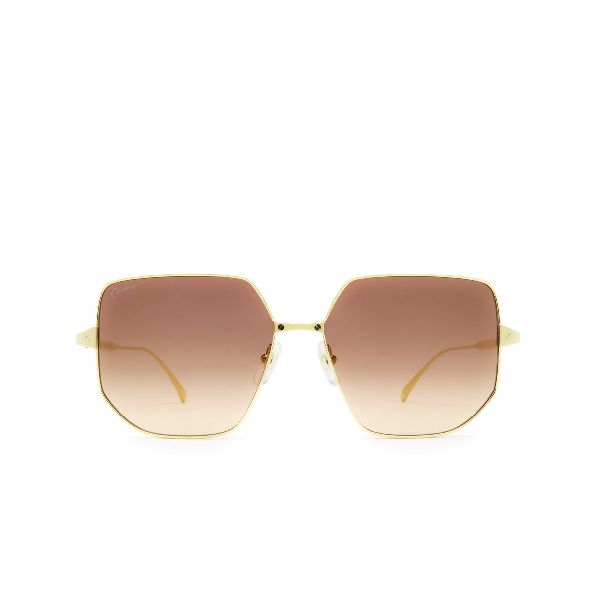Cartier® Irregular Sunglasses: CT0327S color Gold 003 - front view.