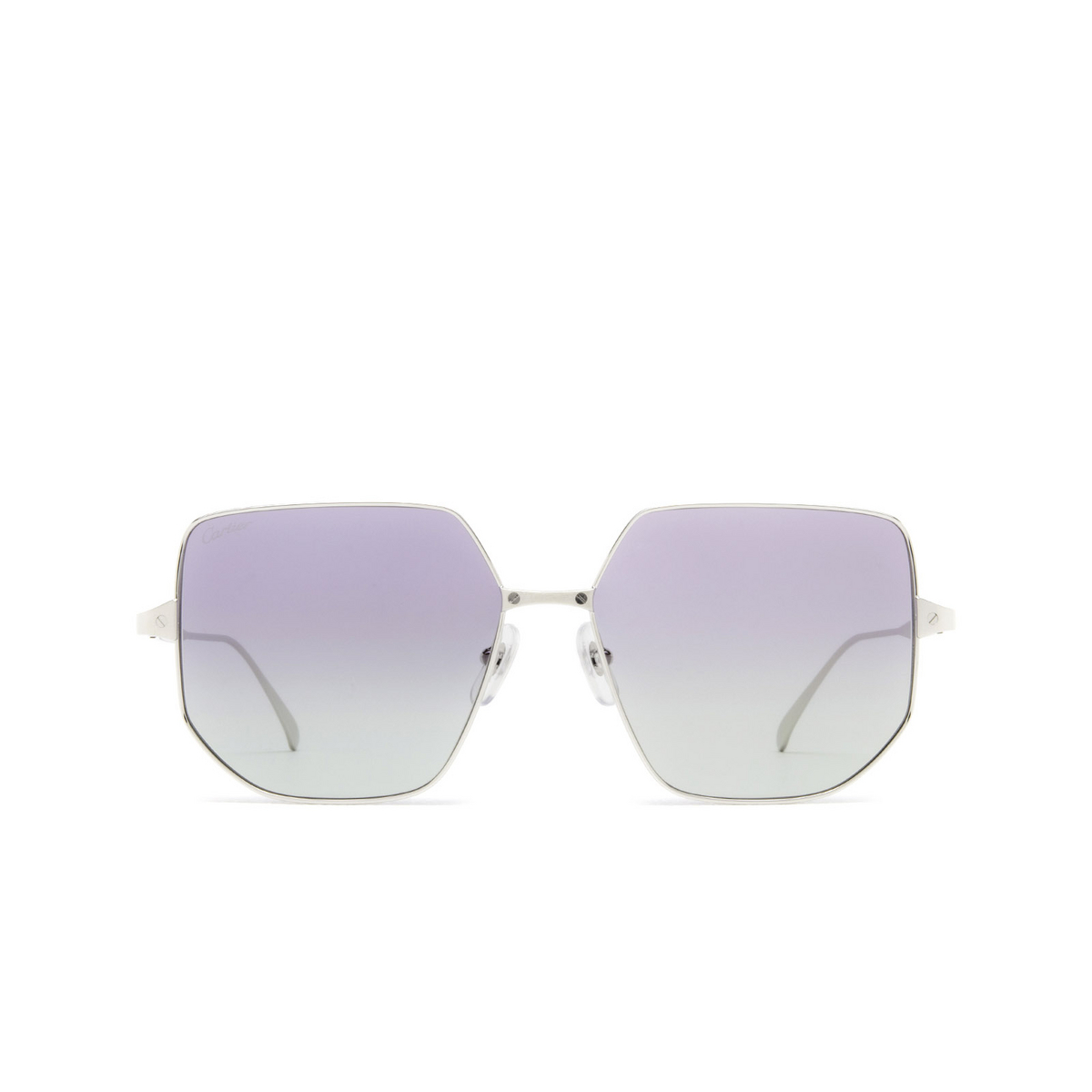 Cartier® Irregular Sunglasses: CT0327S color Silver 004 - front view.