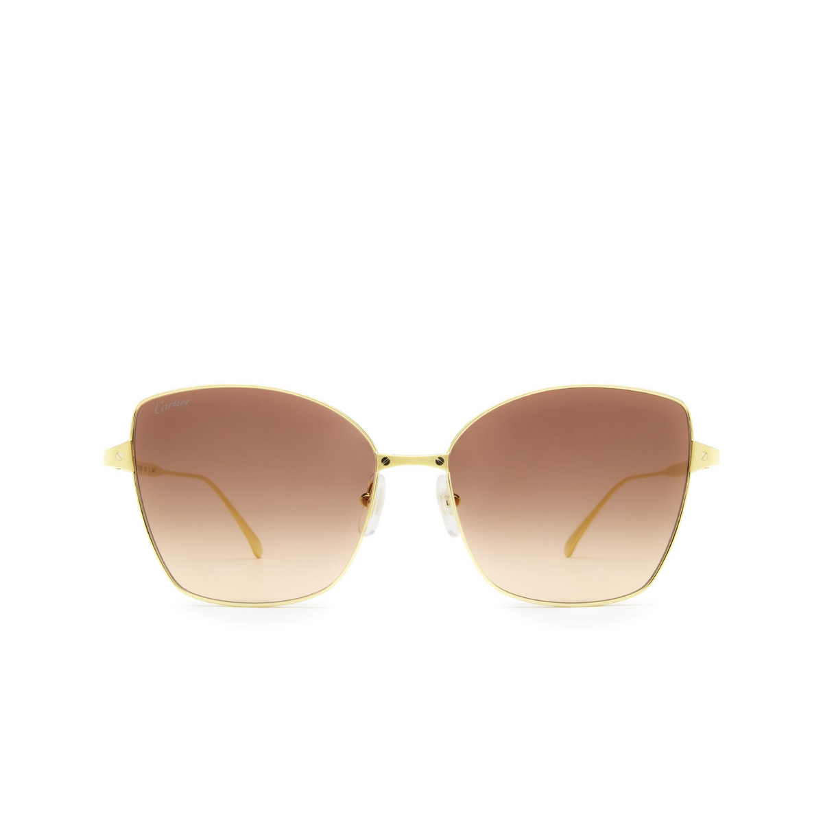 Cartier® Cat-eye Sunglasses: CT0328S color Gold 003 - front view.
