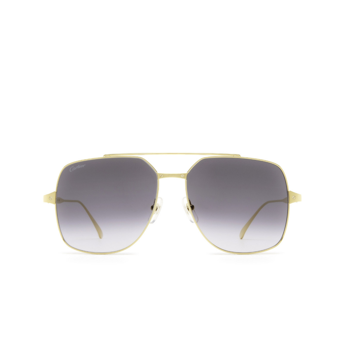 Cartier® Square Sunglasses: CT0329S color Gold 001 - front view.