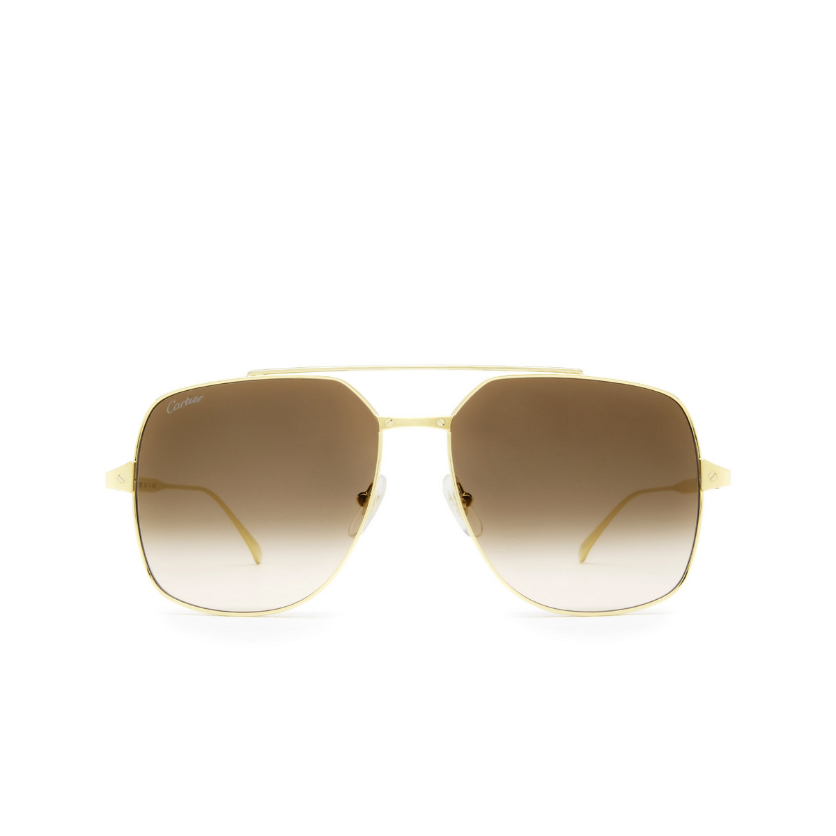 Cartier® Square Sunglasses: CT0329S color Gold 002 - front view.