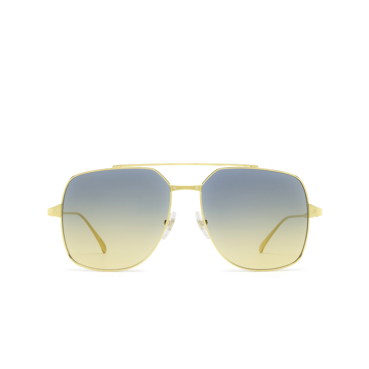 Cartier® Square Sunglasses: CT0329S color Gold 003 - front view.