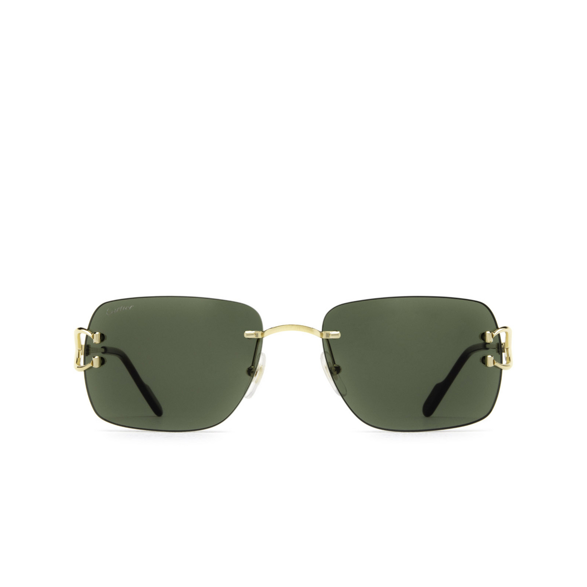 Cartier® Rectangle Sunglasses: CT0330S color Gold 005 - front view.