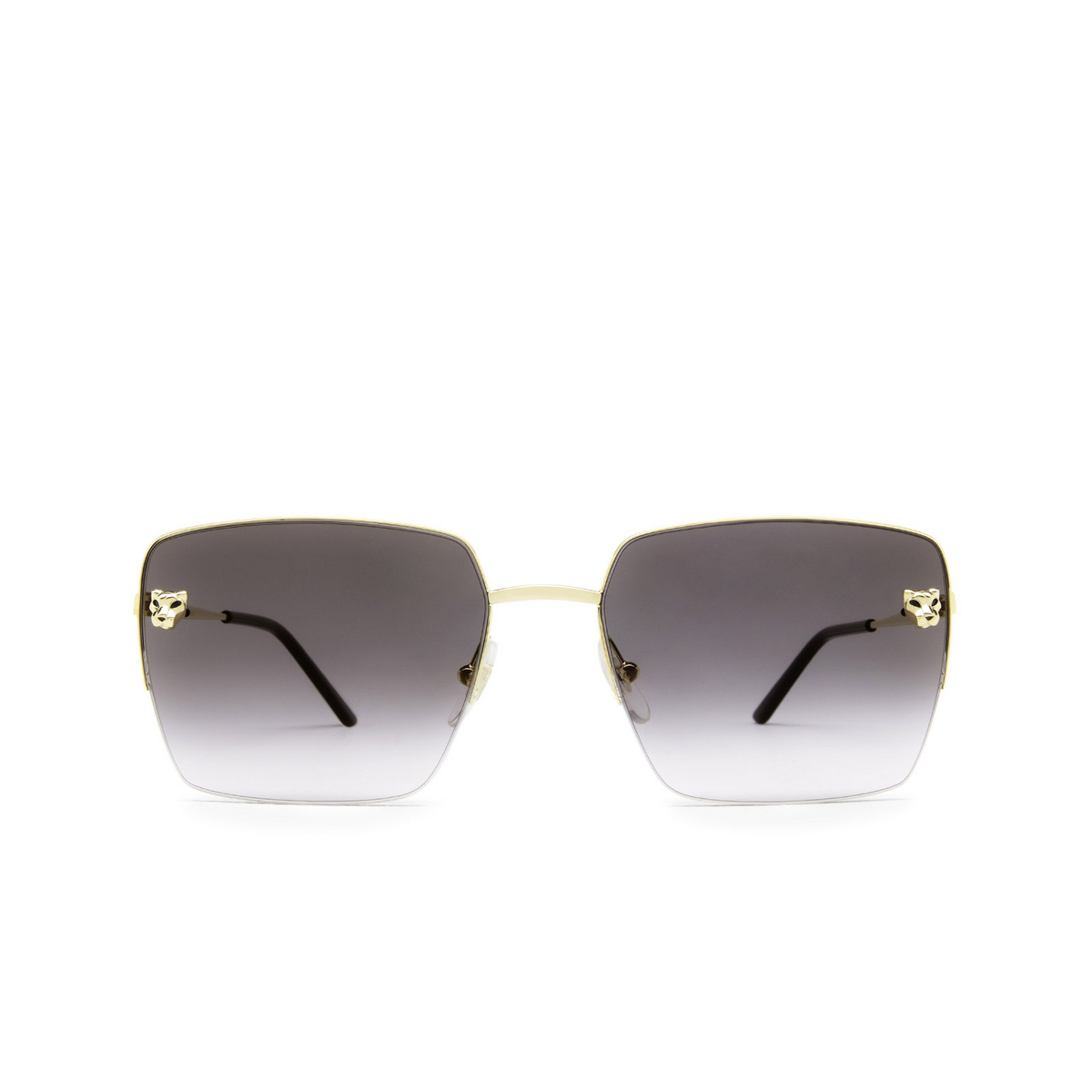 Cartier® Rectangle Sunglasses: CT0333S color Gold 001 - front view.