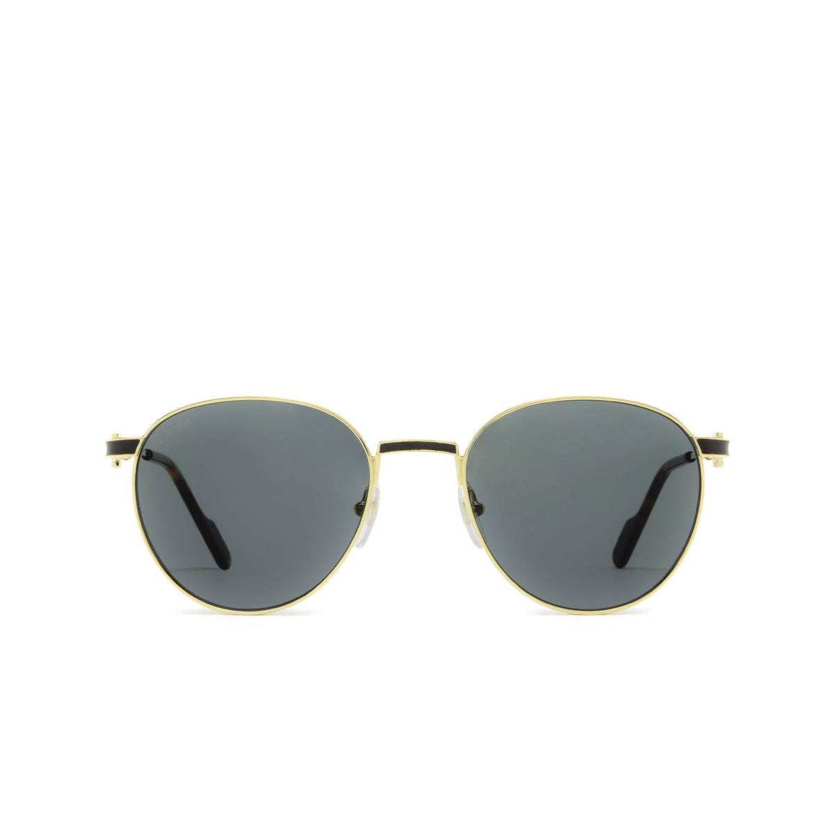 Cartier® Round Sunglasses: CT0335S color Gold 002 - front view.