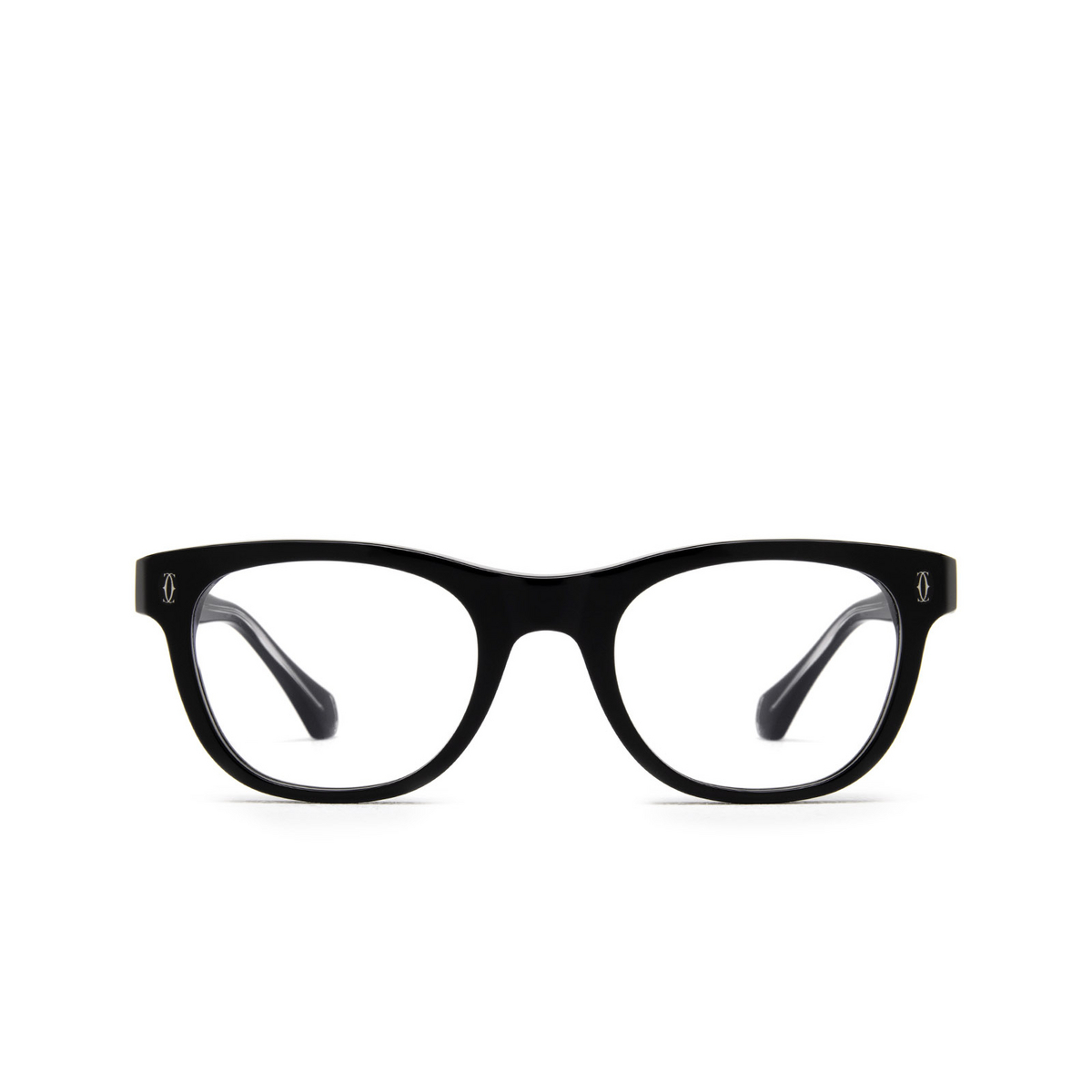Cartier® Square Eyeglasses: CT0340O color Black 001 - front view.