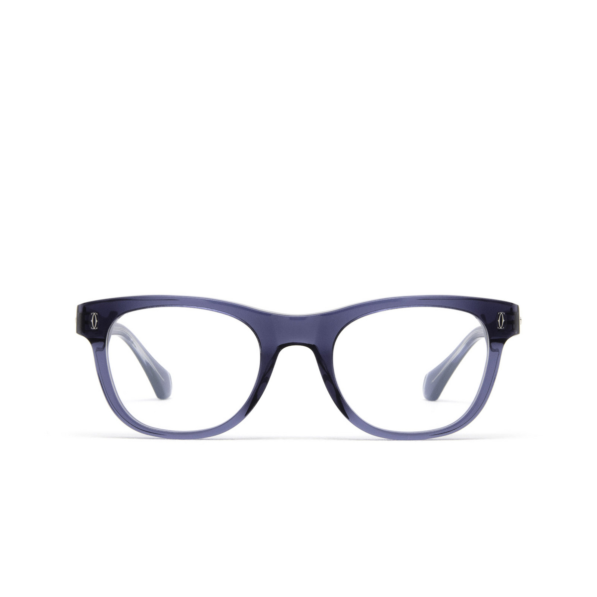 Cartier® Square Eyeglasses: CT0340O color 003 Blue - front view
